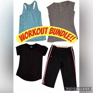 Women’s Workout Bundle Under Armour Athletic Tops Tanks Activewear Lot 4 pcs Gym